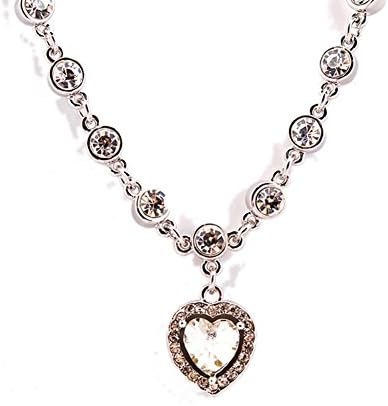 NL-02102C4 Crystal Alternative Heart-Shaped Women Necklace