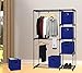 SIMPLE HOUSEWARE Foldable Cube Storage Bins with Handles, 11-Inch, Dark Blue, 6-Pack, Fabric Cubes Organizer for Closet or Shelves