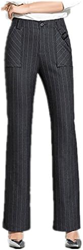 Poeco Women's Fit Slim Bootcut High waist Formal Dress Striped Pants