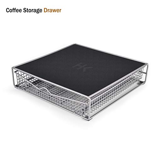 FITNATE Coffee Drawer for K-Cup Coffee Storage Organizer for 36 K-Cup with a Rack Mat for Most Coffee K Cup Pods or Tea and Coffee Makers,13.2x12.6x3" - Thumbnail 5