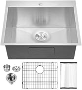 Laundry Room Drop Sink Stainless - Lordear 25"x22"x12" Deep Laundry Utility Sink Drop-in Topmount...