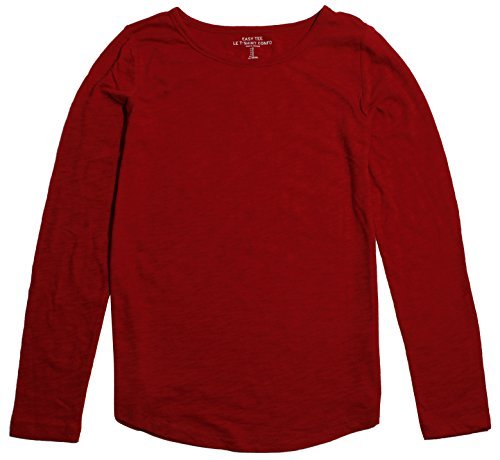 Gap women s long sleeve crewneck t-shirt (m, red)