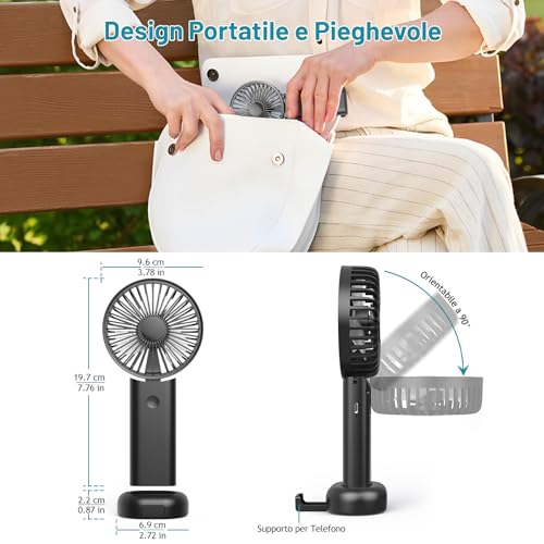 Namouk Mini Portable Fan Table Fan Small Pocket Fan with 3 Speed Levels USB Fan for Outdoor, Indoor, Moving, Office, Camping