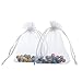 Anleolife 60pcs White Organza Bags 6x9 inch Large Gift Bags Wedding Favors Candy Mesh Pouches Samples Pamphlets Goodies Packages (White)