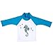 Nozone Sun Protective Swim Shirt for Baby Girls in White/Ocean, Seahorse, 18-24 Months