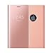 Shinetop for iPhone 7 Plus Mirror Case, Slim Fit Metal Electroplate Plating Smart Clear View Case Flip Folio Stand PC Hard Cover 360 Degree Full Body Shockproof Protective Skin Cover-Rose Gold