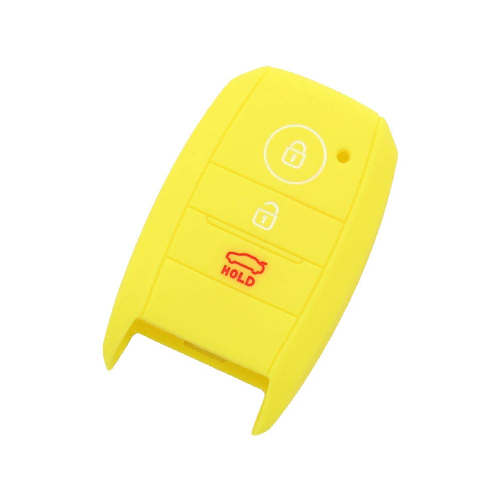 BROVACS Silicone Cover Protector Case Holder Skin Jacket Compatible with KIA 3 Button Smart Remote Key Fob CV9106 Yellow