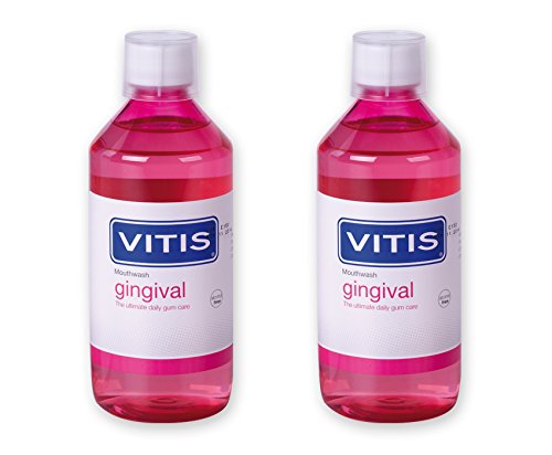 Vitis Gingival Mouthwash 500ml Pack of 2 - Alcohol-Free Gum Care Mouthwash for Bleeding Gums & Gum Inflammation, with CPC, Zinc & Pro-Vitamin B5