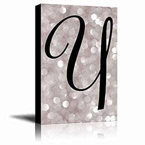 The Letter Y in Brush Stroke Cursive on a Champagne Colored Bokeh Background - Modern Romantic Elegant Art - Canvas Art Home Art - 12x18 inches