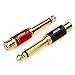 2PCS RCA to 1/4" Audio Adapter, New Upgraded JEEUE 6.35mm Male to RCA Female Mono Plug connectors are for converting RCA Cables to 1/4" Jacks (1RED+1BLACK)
