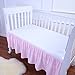 TillYou 100% Combed Cotton Sateen Crib Skirt, Rose Pink with Ruffle