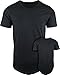 ShirtBANC Hipster Hip Hop Elong Drop Cut Mens Shirt Longline Dropcut Tshirt Black