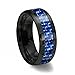 8mm Black Tungsten Ring with Blue & White Line Carbon Fiber Wedding Band Size 6-13 Half Size