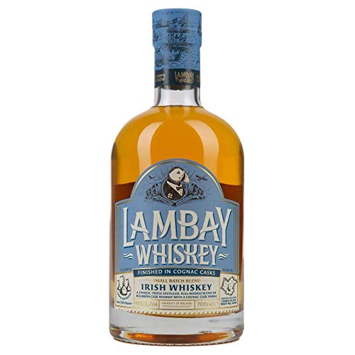 LAMBAY IRISH WHISKEY, Small Batch Blend, dreifach destilliert, fruchtig & nicht torfig mit Geschenkverpackung - 40° 70cl - Saint Patrick Deal