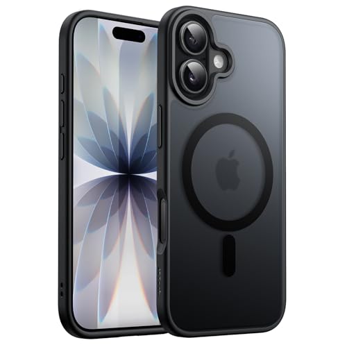 JETech Magnetic Case for iPhone 17 6.3-Inch Compatible with MagSafe, Translucent Matte Back Slim Minimalist Shockproof Phone Cover (Black)