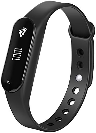 Fitness Tracker Foruchoice Smart Bracelet with Heart Rate Monitoring and Pedometer Call SMS Reminder IP65 Waterproof (Black)