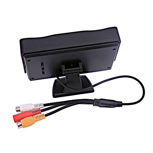ATian 4.3 Inches Car Monitor TFT LCD Color Display Car Rear View Monitor Screen with 2 AV Input for Car Rear View Cameras, with Dash Mounting Stand and 3M Sticker, Fit for Almost All The Vehicles