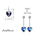 LadyRosian 925 Sterling Silver Dangle Earrings - Tassels Love Heart of Ocean Drop Stud Earrings/Made with Blue Swarovski Crystals/Fashion Women Jewelry Luxury Gifts