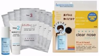 x 3 Sets /Best Blackhead Remover Solution Set Clear Nose 3 Easy Steps to Clear Out Blackhead and Create Smooth Refined Pores Without Irritation