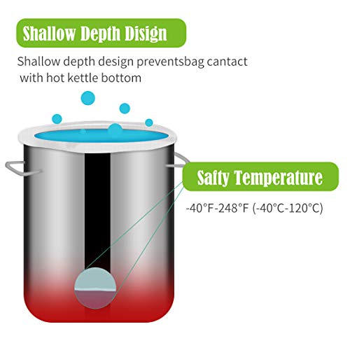 W&W Brew Bags Reusable Straining Mesh Bag for Fruit Wine Cider Press Apple Grape Filter Bag Drawstring Brew in a Bag 250 Micron (White, Multi-Size/3pcs)