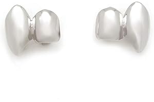 ERKIES 2 Pcs 18K Gold Plated Double Tooth Cap Hip Hop Teeth Grillz Vampire Fangs Grills Set for Men and Women Rapper Cosplay Costume