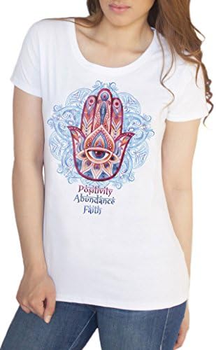 Women’s Top Positivity, Abundance, Faith Hamsa Hand of Fatima Aztec Pattern TS787