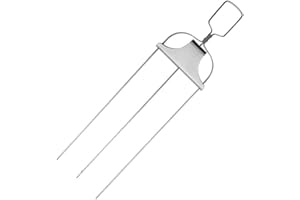 /3 Way Grill Skewers for Kabobs – Stainless Steel BBQ Skewers with Push-Bar Slider, Rust-Resistant Prong Design for Outdoor G