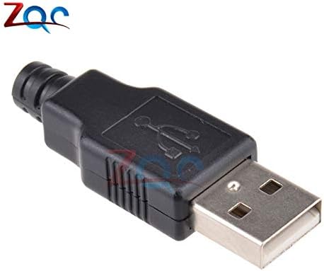 10pcs USB 2.0 Type A Male USB 4 Pin Plug Socket Connector with Black Plastic Cover