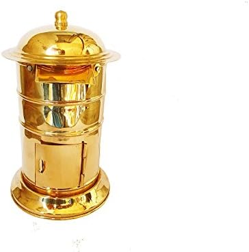 GreenTouch Brass Handmade Piggy Bank - Post Office Box Design- Coin Saver Gift Idea for Children Kids