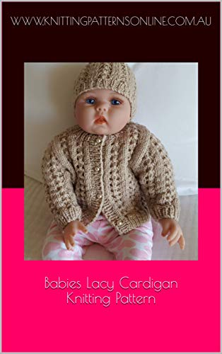 Babies 8ply lacy cardigan knitting pattern - Jenna
