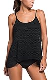 Dokotoo Womens Lace Tankini Top Set with Briefs Swimwear Swimsuit (S-XXL)