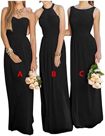 XJLY Bridesmaid Dress Long Halter Prom Dress V Neck Women Formal Evening Dress