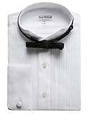 Isaac Mizrahi Boys 100% Cotton French Cuff Twill Wing Tip Collar Tuxedo Shirt (Cufflink included)