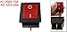 uxcell Red Light Illuminated DPST ON/OFF Snap In Rocker Switch 16A 250V AC