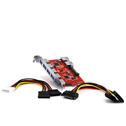 CSL-7-Port-USB-30-PCI-Express-PCIe-Controller-5x-External-Ports-2-x-Internal-15-pin-SATA-Power-Connection-Interface-Card-USB-30-Super-Speed-Internal-USB-Hub