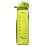 BONISON 36 OZ Wide Mouth Sports Water Bottle Flip Top Lid With Handle Leak Proof Bpa Free Spill-Proof Big Capacity Bottle For Travel Yoga Running Outdoor Cycling Hiking Or Camping