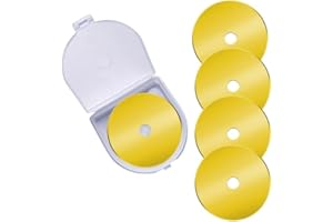 ALHXGUSLO 60mm Rotary Cutter Blades 5-Pack Titanium Replacement Blades Fits Fiskars, OLFA,Martelli,Dremel,Truecut,DAFA for Quilting Scrapbooking Sewing Arts & Crafts Sharp and Durable Cutter Blade for Fabric
