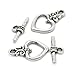 Housweety 50 Sets Silver Tone Heart Toggle Clasps Findings 21mmx13mm 17x7mm