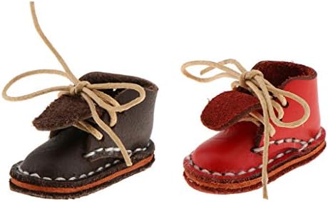 Fityle Handmade Fashion Shoes 2 Pairs Lace up Flat Ankle Boots for 1/6 Blythe Takara Licca Doll Winter Outfit
