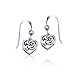 Bling Jewelry Celtic Knot Open Heart Drop Earrings 925 Sterling Silver