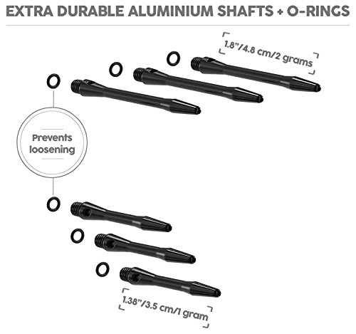 CC-Exquisite Dart Accessories Kit with Shafts and Flights - 18 Standard/Slim Flights | 6 Short/Medium Aluminum Shafts and 6 O-Rings | Darts Supplies Set | Tune Up Kit - Thumbnail 3