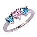 Psiroy Women's 925 Sterling Silver 2cttw Natural Pink Topaz 3-stone Filled Ring