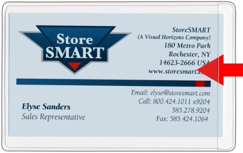 StoreSMART - Business Card Holders - Non-Adhesive - Vinyl Plastic - Open Short Side - 100 Pack - PE222S-100
