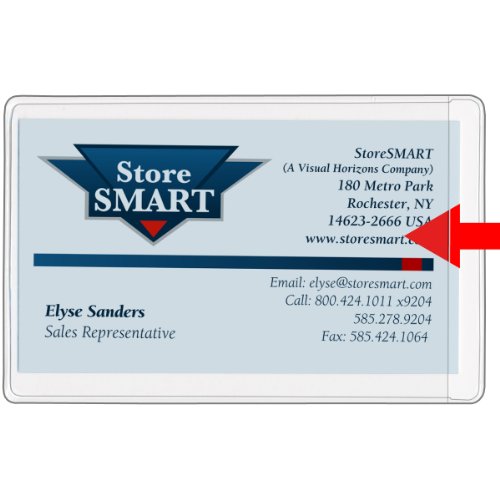 StoreSMART - Business Card Holders - Non-Adhesive - Vinyl Plastic - Open Short Side - 100 Pack - PE222S-100