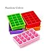 Vermida Silicone Ice Cube Trays, 15 Cubes per Ice Tray, Easy-Release and Flexible Ice Cube Mold for Whiskey, Cocktail or Iced Coffee, Dishwasher Safe, Random Color(Set of 2)