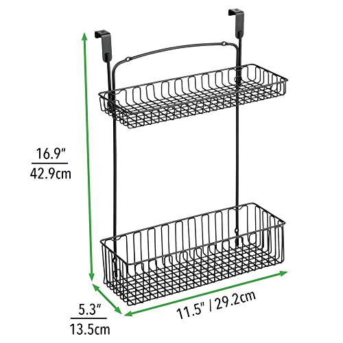 mDesign Steel Over Kitchen Storage Organizer Holder or Basket