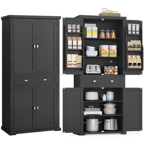 VASAGLE Küchenschrank, Mehrzweckschrank freistehend, 76 x 40 x 182 cm