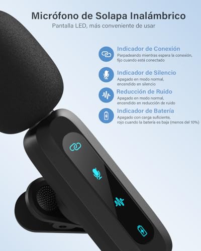 WARM BOX Wireless Lapel Microphone for iPhone, iPad, Android Phone, 2-Pack Mini Microphone with Noise Reduction, Auto Pairing and Mute & Reverb for Vlogging, Video Recording