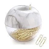 Magnetic Paper Clip Holder，Marble White Holder