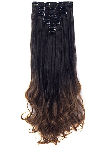 3-5 Days Delivery 7Pcs 16 Clips 24 Inch Wavy Curly Full Head Clip in on Double Weft Hair Extensions